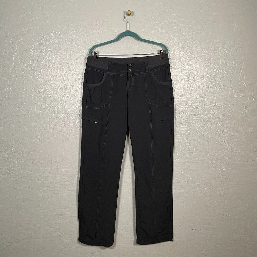 Kuhl Women 12 Gray Durango Pants Pockets Cinch Ankles Stretch Hiking Quick Dry